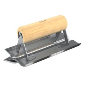 Bon 82-228 Groover - Single EndStainless Steel 6" X 3" Bit 1/2" X 1/2" Wood Handle Yoke bracket | Concrete Tool for Pros