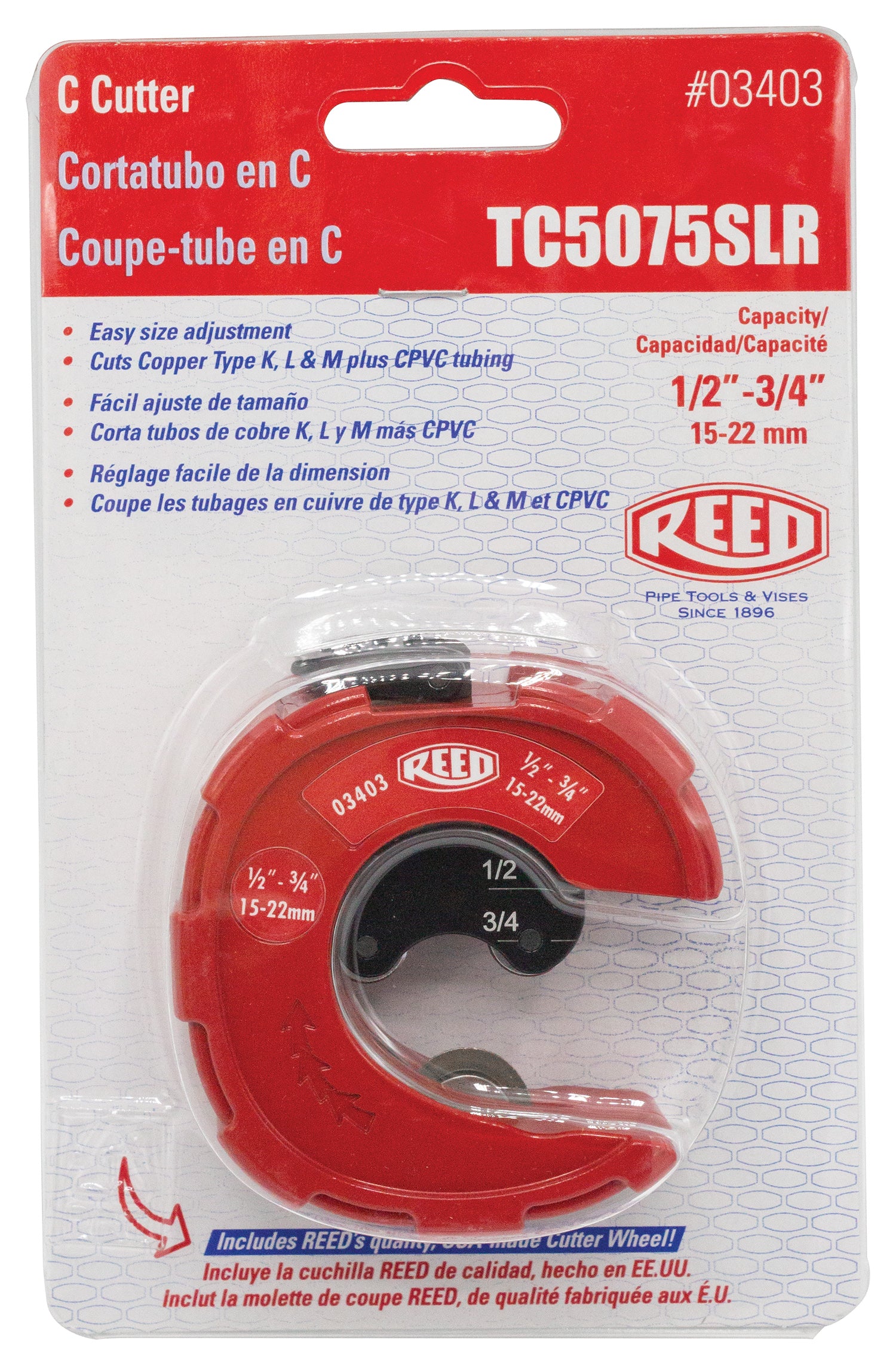 REED TC5075SLR 1/2" And 3/4 " Adjustable  Industrial Replacement Part for Pipe and Frame Units by Reed Mfg - Pipeline Tool