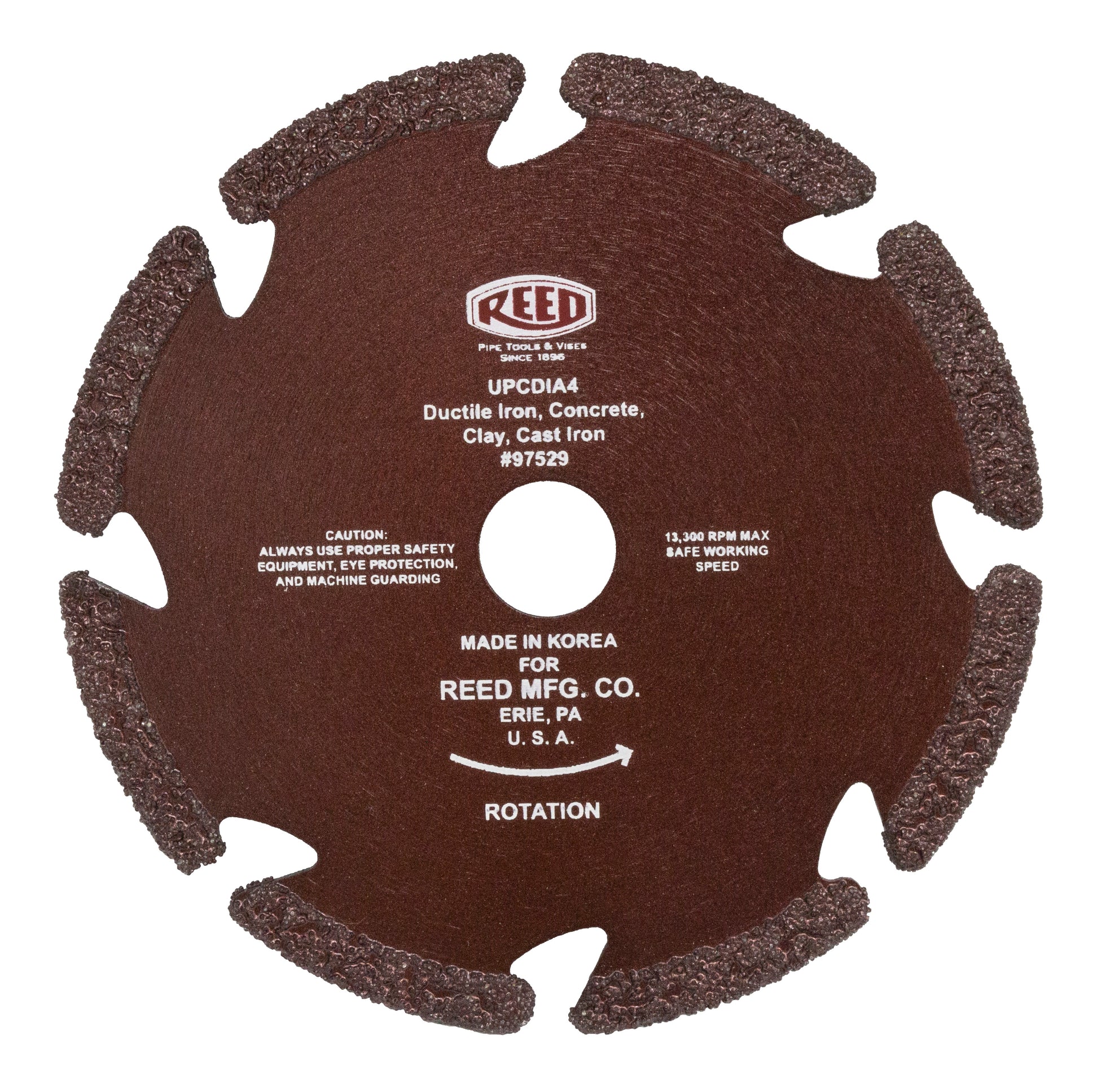 REED Upcdia4" Upc Ct Blde 6-8" Ci/Clay  Compatible Fit for Reed Tool Maintenance by Reed Mfg - Pipeline Tool