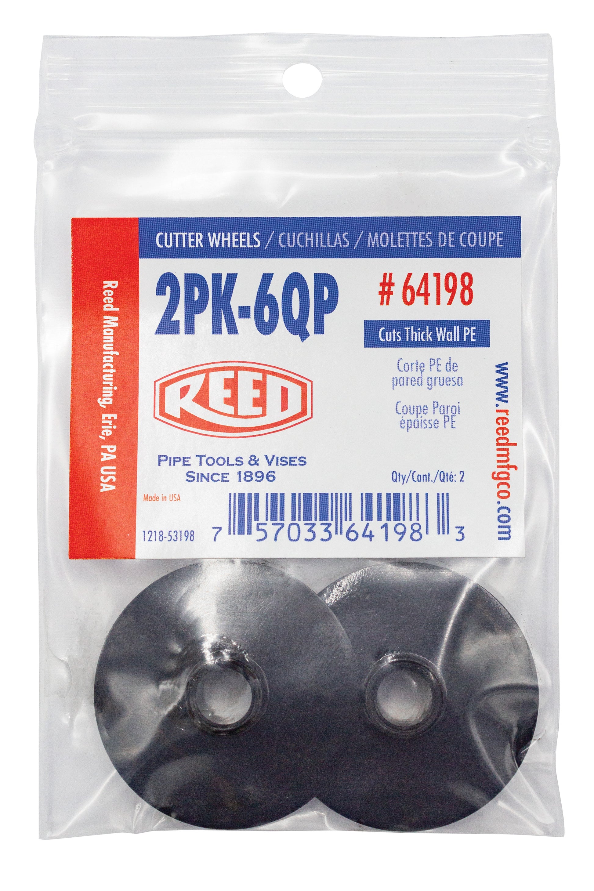 REED 6Qp Cutter Wheel  Industrial-Grade Drill Head for Pipe Work by Reed Mfg - Pipeline Tool