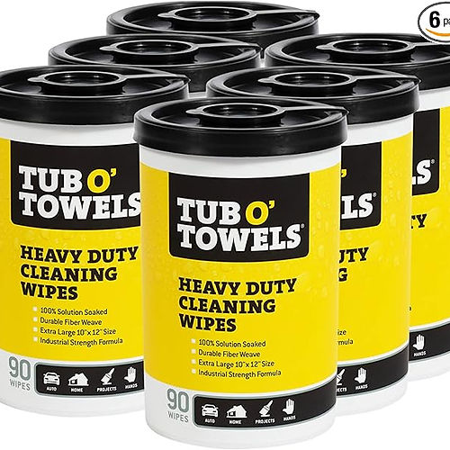 Powerful 10x12 Multi-Surface Wipes - Tub O' Towels TW90 - Bayou Tool LA