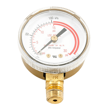 2.5" Oxygen Regulator Brass Pressure Gauge - 30 PSI - BS25X0030B