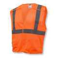 an orange safety vest on a white background