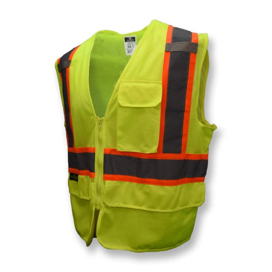 a safety vest with reflective stripes on it