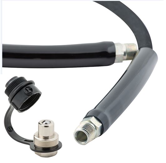 BVA Hydraulics - Hose Hyd Rubber 1/4"Id 3 Ft 3/8"-18 Nptf X Ch38M - 10,000 Psi | Hydraulic Hoses