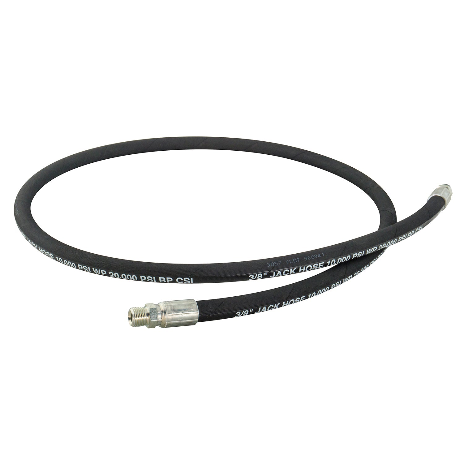 BVA Hydraulics - Hose Hyd Rubber 3/8"Id 20 Ft 3/8"-18 Nptf Ends - 10,000 Psi | Hydraulic Hoses