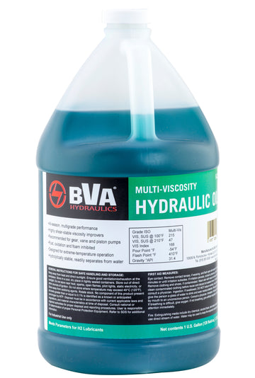 BVA Hydraulics - 1 Gallon - Premium Hydraulic Oil - Shear Stable, Multi-Viscosity Antiwear Hydraulic Fluid | Hydraulic Accessories