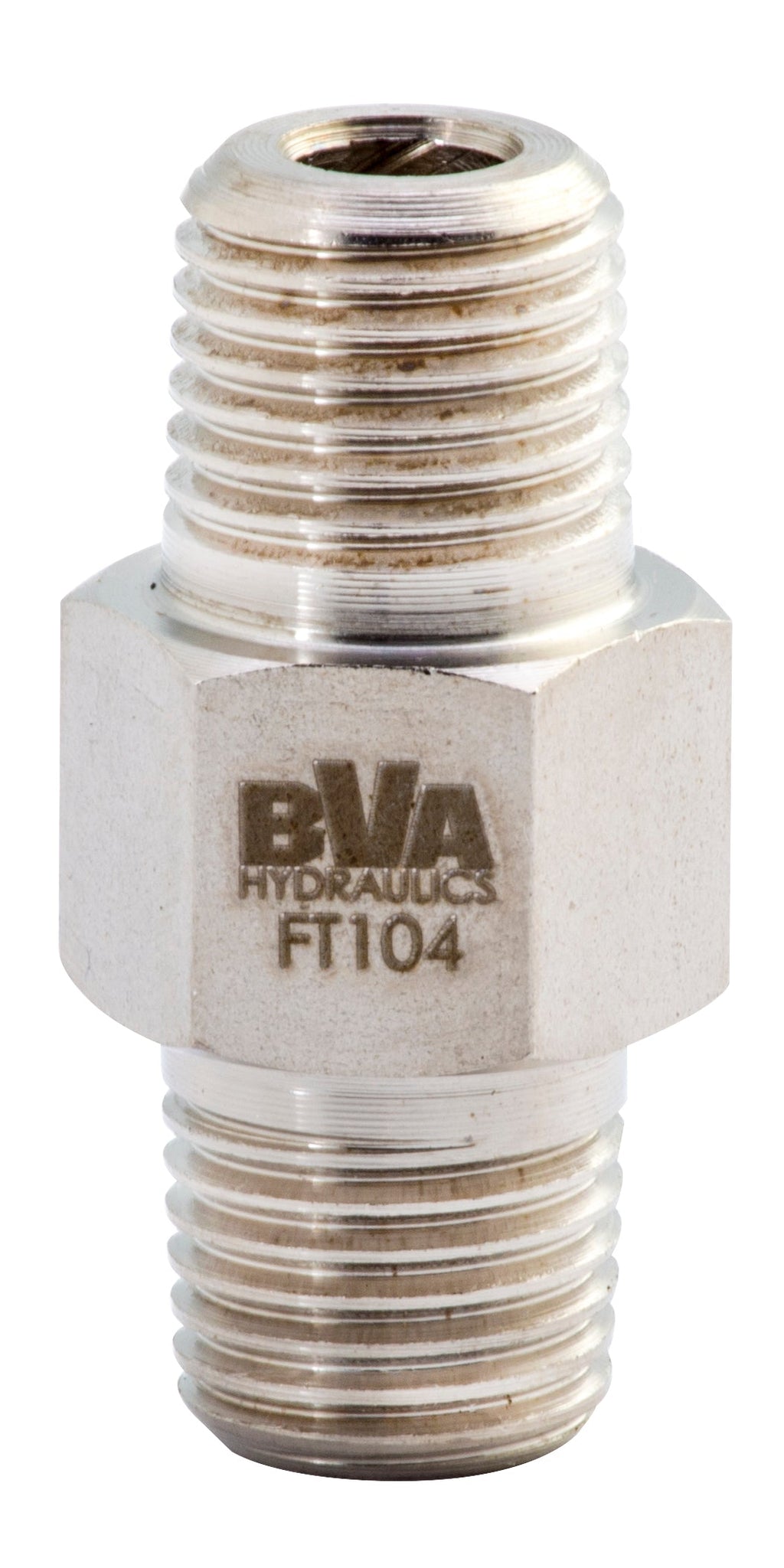 BVA Hydraulics - Fitting Hex Nipple 1/4"-18 Nptf Male X 1/4"-18 Nptf Male 10,000 Psi | Hydraulic Nipples