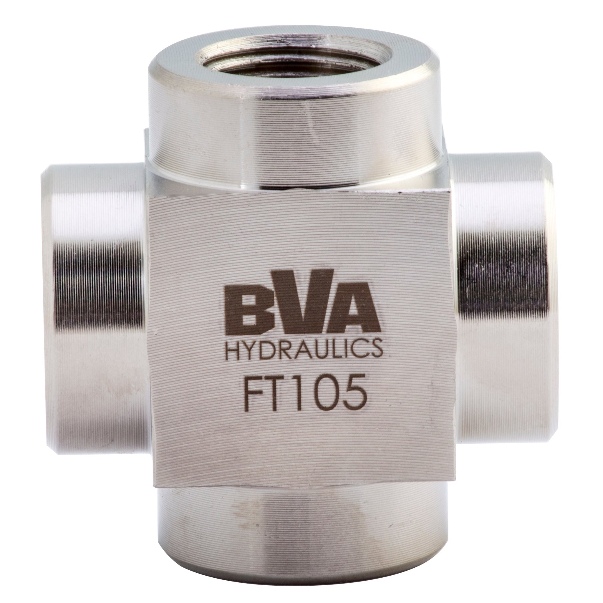 BVA Hydraulics - Fitting Cross 3/8"-18 Nptf 10,000 Psi | Hydraulic Crosses