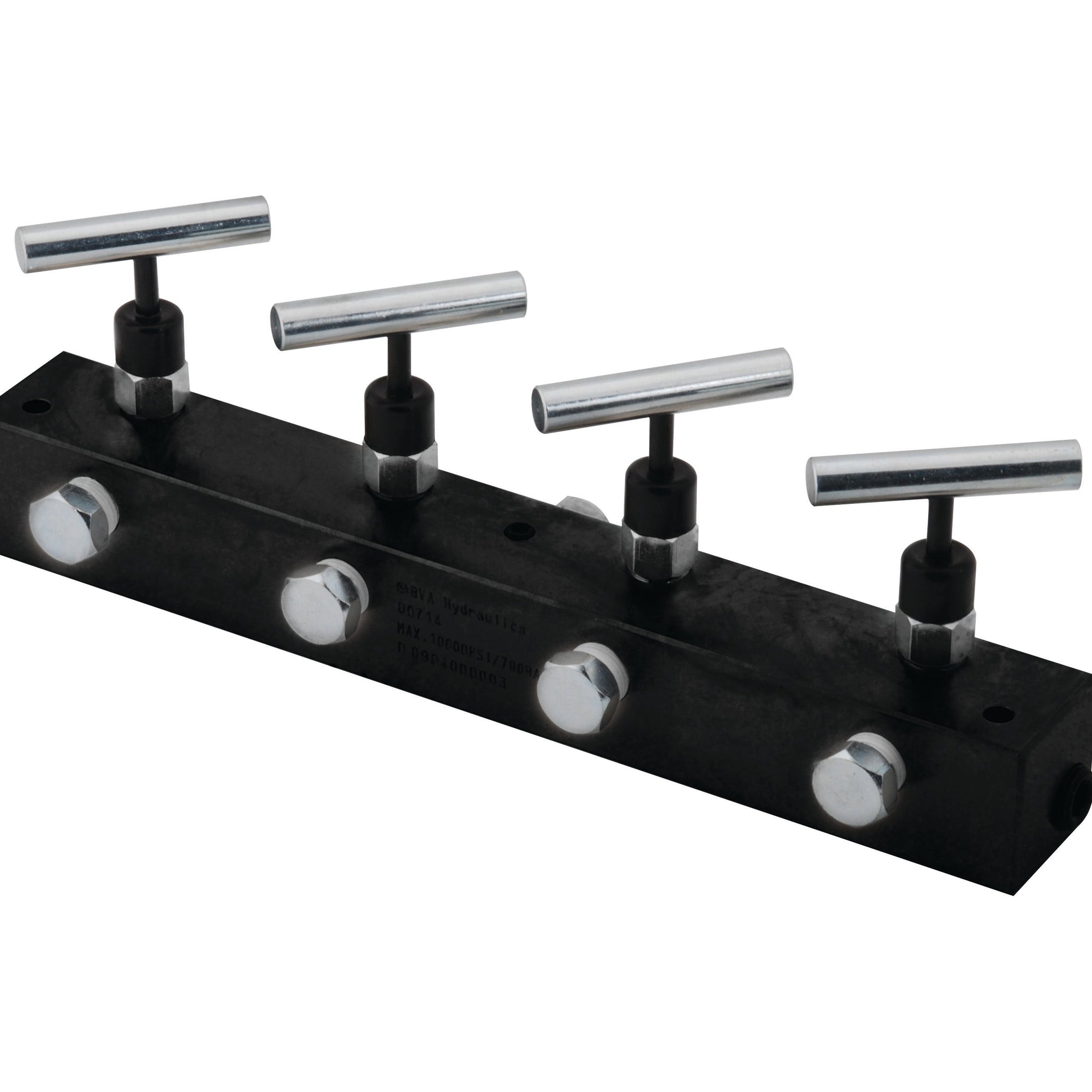 BVA Hydraulics - Manifold Block 4 Needle Valves 12" | Hydraulic Manifolds