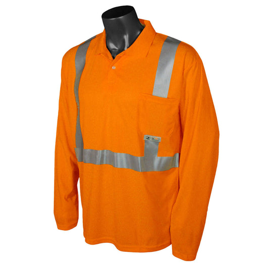 Radians Class 2 Moisture-Wicking High Visibility Long Sleeve Polo