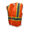 an orange safety vest on a white background