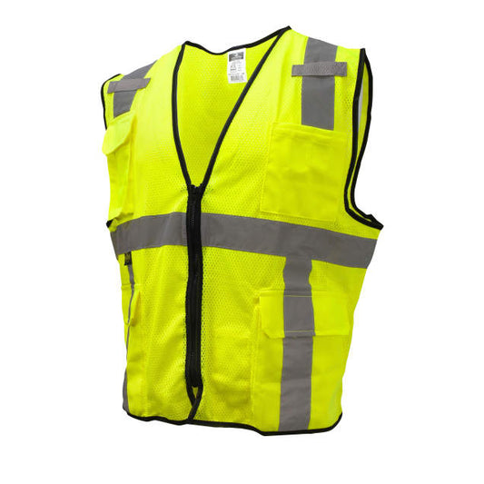 a yellow safety vest on a white background