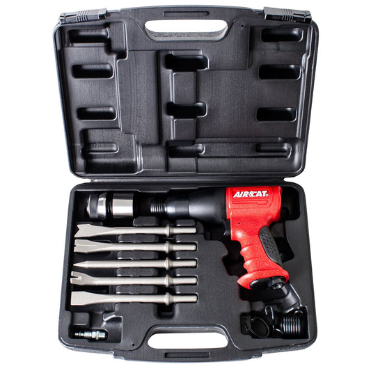 Aircat - Composite Air Hammer Kit 3,000 BPM w/5 chisels, 2 Retainers - Bayou Tool