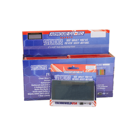 Armour Guard AGSEER Crystal Clear Blue ADF Cartridge – 2" x 4 - 1/4", Shade 9 | Auto - Darkening Welding Lens - Bayou Tool