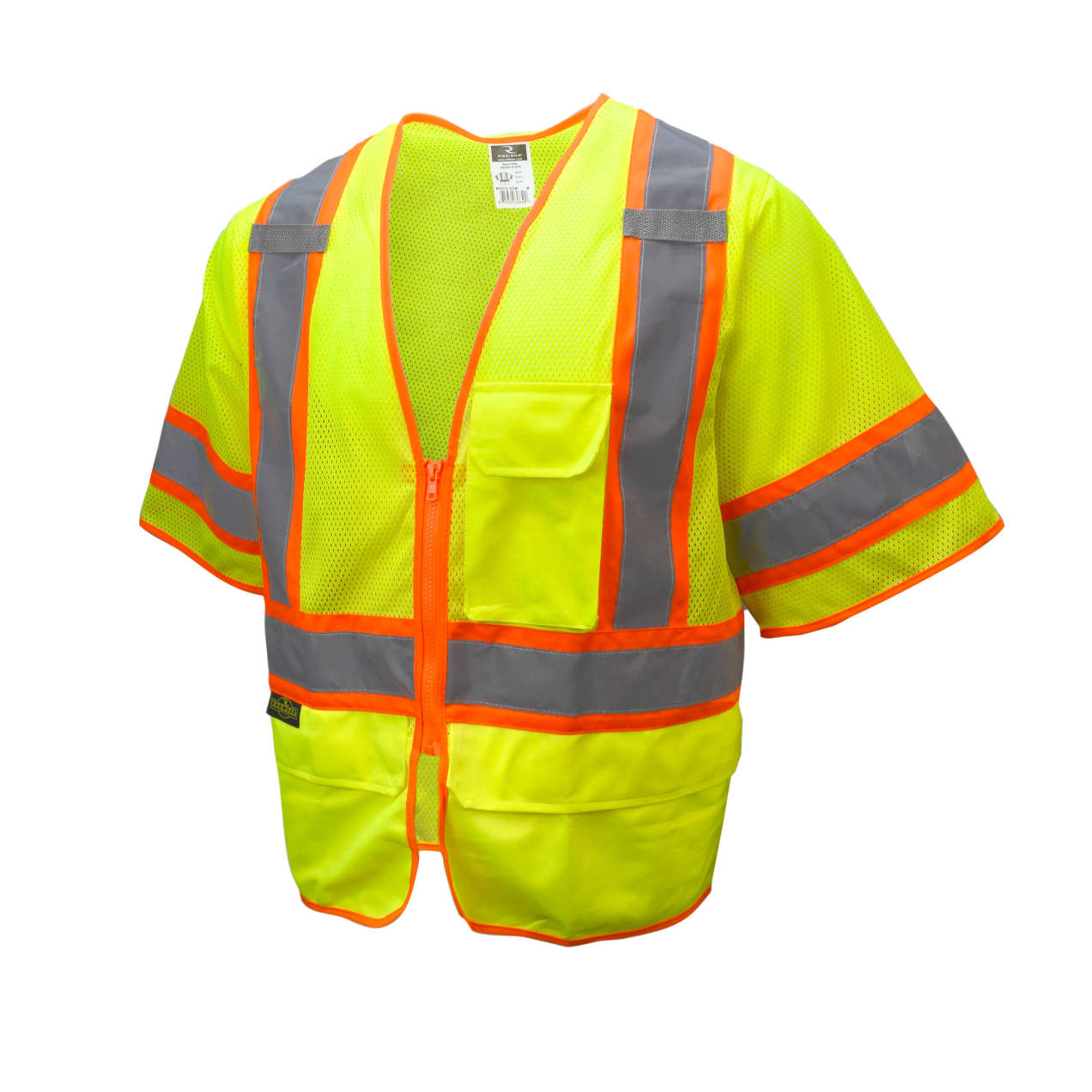 a yellow safety vest on a white background