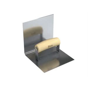 Bon 12 - 472 Base Tool - Stainless Steel 6" X 6" - 1/2" Radius 6" Lip Wood Handle | Concrete Restoration Tool for Pros - Bayou Tool