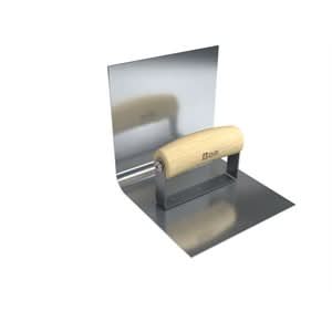 Bon 12 - 473 Base Tool - Stainless Steel 6" X 6" - 3/4" Radius 6" Lip Wood Handle | Concrete Restoration Tool for Pros - Bayou Tool