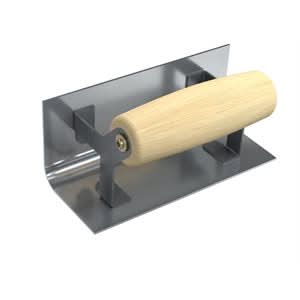 Bon 12 - 512 Step Tool - Inside 6" X 2 1/2" - 1/2" Radius Wood Handle 6" long | Concrete Tool for Pros - Bayou Tool