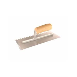 Bon 14 - 320 Notched Trowel - 1/4"Squareuare - Wood Handle | Flooring & Tiling Tool for Pros - Bayou Tool