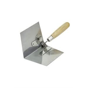 Bon 15 - 125 Corner Trowel - InsideStainless Steel 4" X 5" To 4 - 1/4" - Wood Handle | Drywall & Plaster Tool for Pros - Bayou Tool