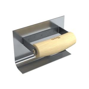 Bon 22 - 595 Cove Tool Inside - Stainless Steel 6" X 1.5" - 3/4" Radius 4" Lip Wood Handle | Concrete Restoration Tool for Pros - Bayou Tool