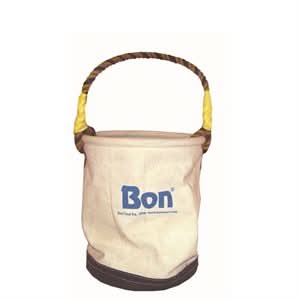 Bon 41 - 102 Tool Bucket - Economy Canvas W/Leather Bottom | General Construction Tool for Pros - Bayou Tool