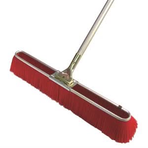 Bon 84 - 175 Floor Broom - Fine Red Bristles - 24" - 60" Metal Handle | Brooms & Brushes Tool for Pros - Bayou Tool