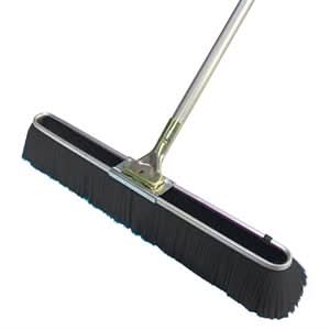Bon 84 - 176 Floor Broom - Medium Black Bristles - 24" - 60" Metal Handle | Brooms & Brushes Tool for Pros - Bayou Tool