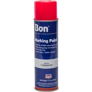 Bon 84 - 794 Marking Paint - Fluorescent Red - 20 Ounce (12/Pkg) | Layout Tool for Pros - Bayou Tool