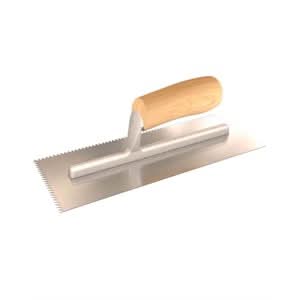 Bon 87 - 164 Notched Trowel - 1/16D X 1/16W X 1/16A V - Notch - Wood Handle | Flooring & Tiling Tool for Pros - Bayou Tool