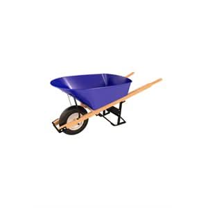 Bon Pro Plus Bon 28 - 702 Barrow - Steel 6 Cubic Feet Tray - Single Ribbed Tire Wood Handle | General Construction Tool for Pros - Bayou Tool