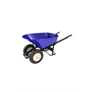 Bon Pro Plus Bon 28 - 905 Barrow - Steel 6 Cubic Feet Tray - Double Flatfree Tire - Stl Handle | General Construction Tool for Pros - Bayou Tool