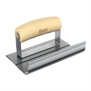 Bon Pro Plus Bon 82 - 786 Ultra Smooth Base Tool - Stainless Steel 6" X 1.5" - 3/4" Radius 4" Lip Wood Handle | Concrete Restoration Tool for Pros - Bayou Tool