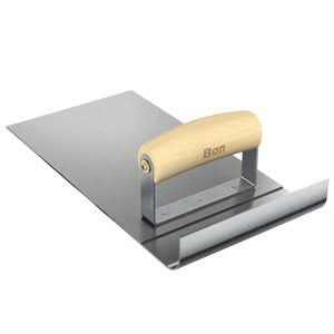 Bon Pro Plus Bon 82 - 789 Ultra Smooth Base Tool - Stainless Steel 6" X 1.5" - 3/4" Radius 12" Lip Wood Handle | Concrete Restoration Tool for Pros - Bayou Tool