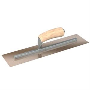 Bon Steel City 66 - 128 Finish Trowel - Square - Golden Stainless - 16 X 4 - Wood Professional grade trowels | Concrete Tool for Pros - Bayou Tool