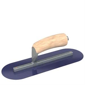 Bon Steel City 66 - 150 Finish Trowel - Round - Blue Steel - 12 X 4 - Wood Professional grade trowels | Concrete Tool for Pros - Bayou Tool