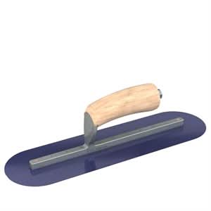 Bon Steel City 66 - 151 Finish Trowel - Round - Blue Steel - 14 X 4 - Wood Professional grade trowels | Concrete Tool for Pros - Bayou Tool