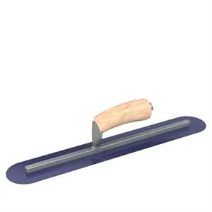 Bon Steel City 66 - 153 Finish Trowel - Round - Blue Steel - 18 X 3 - Wood Professional grade trowels | Concrete Tool for Pros - Bayou Tool