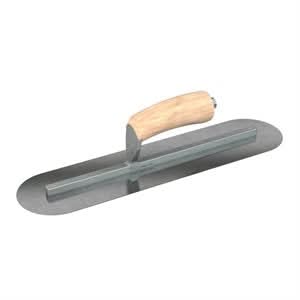 Bon Steel City 66 - 193 Finish Trowel - Round - Carbon Steel - 14 X 4 - Wood - Long Shank Professional grade trowels | Concrete Tool for Pros - Bayou Tool