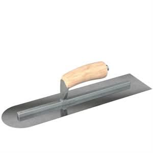 Bon Steel City 66 - 261 Finish Trowel - Square/Round End - Carbon Steel - 16 X 4 - Wood Professional grade trowels | Concrete Tool for Pros - Bayou Tool