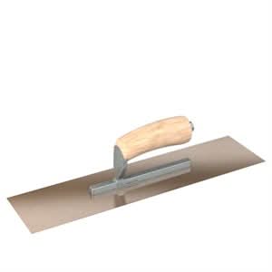 Bon Steel City Bon 66 - 142 Finish Trowel - Square - Golden Stainless - 14 X 5 - Wood - Short Shank | Drywall & Plaster Tool for Pros - Bayou Tool