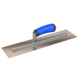 Bon Steel City Bon 67 - 130 Finish Trowel - Square - Golden Stainless - 16 X 5 - Comfort Grip | Drywall & Plaster Tool for Pros - Bayou Tool
