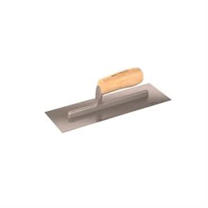 BonTradeTough 82 - 290 Concrete Trowel - Steel 12" X 4" Wood Handle Long shank | Concrete Tool for Pros - Bayou Tool