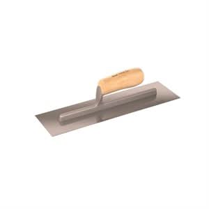 BonTradeTough 82 - 291 Concrete Trowel - Steel 14" X 4" Wood Handle Long shank | Concrete Tool for Pros - Bayou Tool