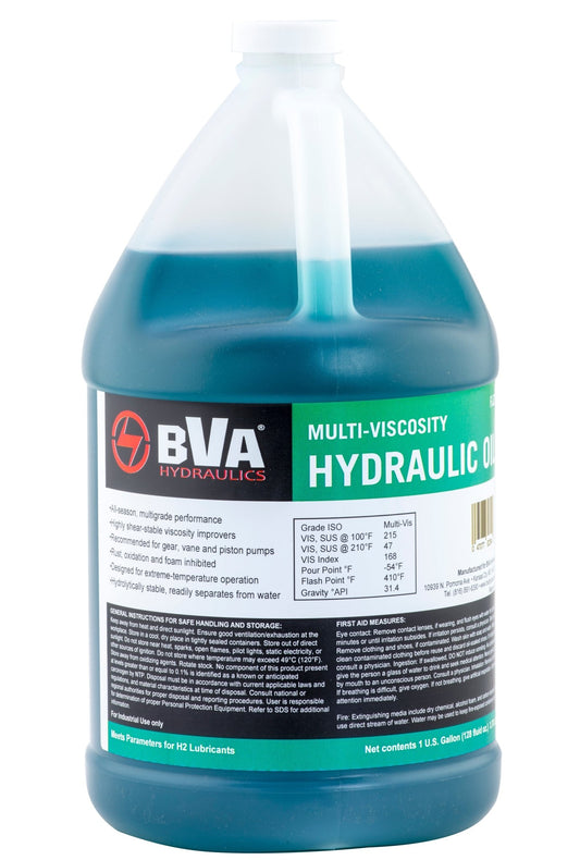 BVA Hydraulics - 1 Gallon - Premium Hydraulic Oil - Shear Stable, Multi-Viscosity Antiwear Hydraulic Fluid | Hydraulic Accessories - Bayou Tool