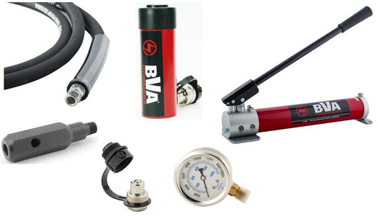 BVA Hydraulics - Combo 10 Ton, 6" Stroke Cylinder - P1000 | Hydraulic Cylinder & Pump Sets - Bayou Tool