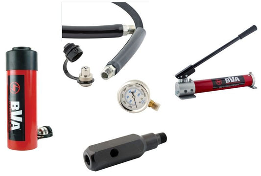 BVA Hydraulics - Combo 25 Ton, 6" Stroke Cylinder - P1000 | Hydraulic Cylinder & Pump Sets - Bayou Tool