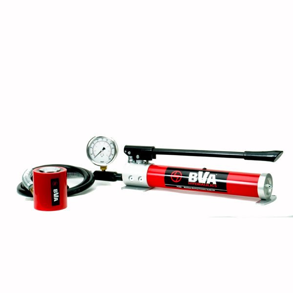 BVA Hydraulics - Combo 30 Ton, 2" Stroke Low Profile Cylinder - P1000 | Hydraulic Cylinder & Pump Sets - Bayou Tool