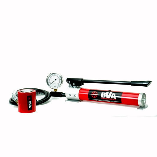 BVA Hydraulics - Combo 30 Ton, 2" Stroke Low Profile Cylinder - P1000 | Hydraulic Cylinder & Pump Sets - Bayou Tool